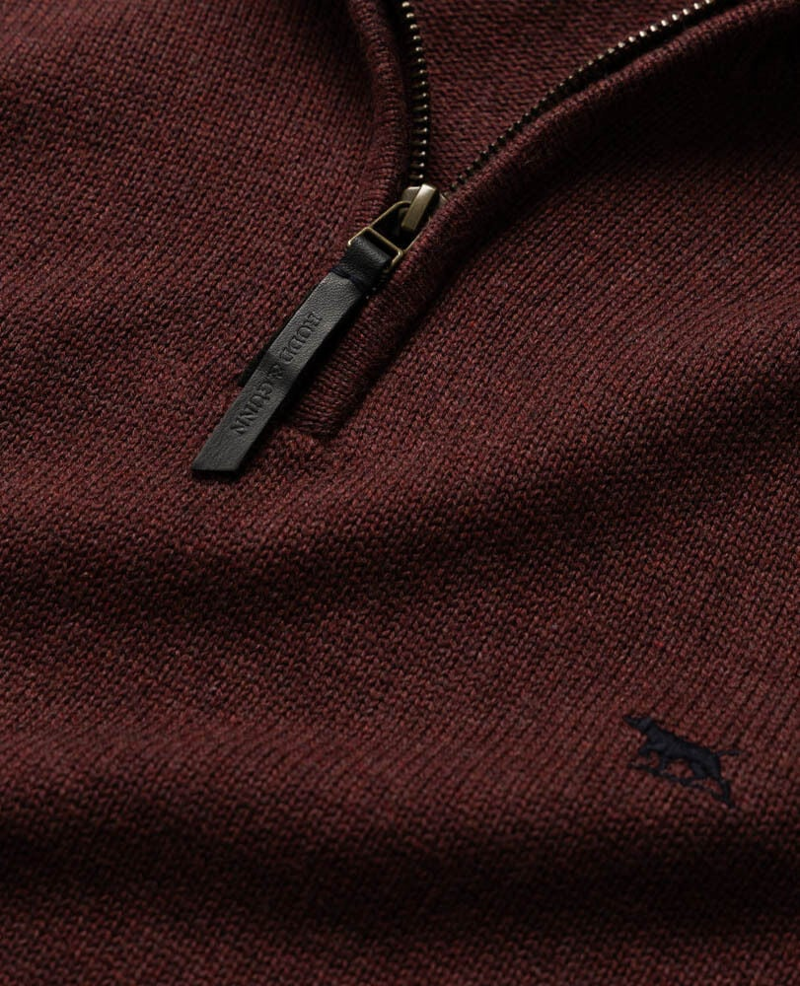 Rodd and Gunn Merrick Bay 1/4 Zip Knit in Flame-4