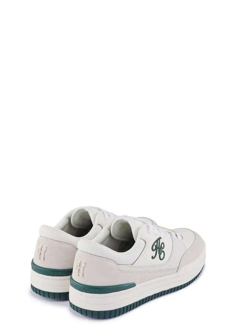 Holland Cooper Retro Trainers White Racing Green-3