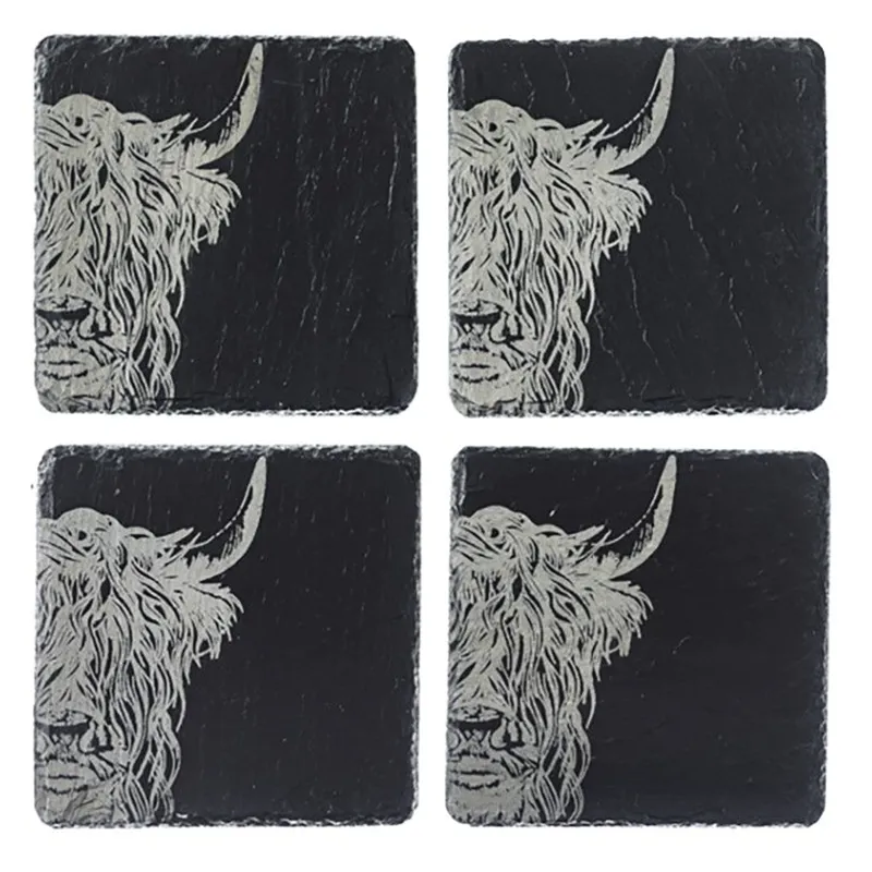 Just Salte Highland Cow Coasters x 4