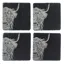 Just Salte Highland Cow Coasters x 4