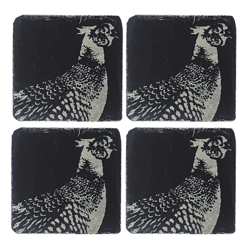 Just Slate Pheasant Coasters x 4