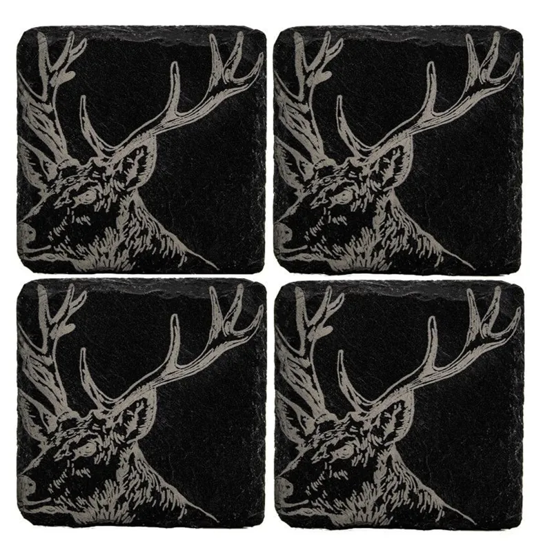 Just Slate Stag Coasters x 4