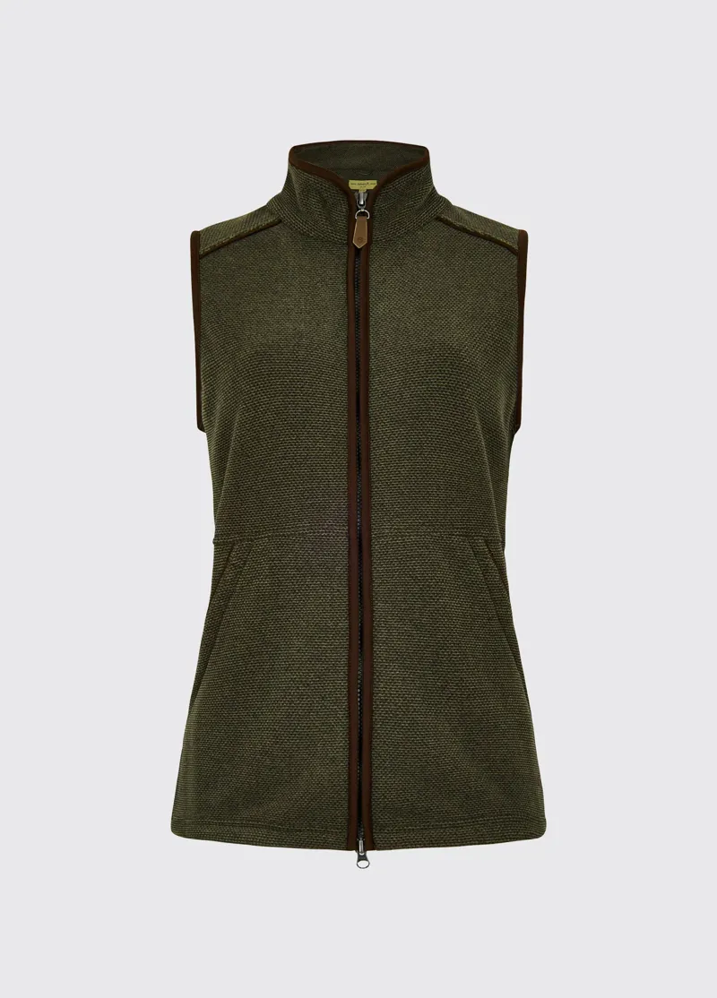 Dubarry Carbury Fleece Gilet Olive-1