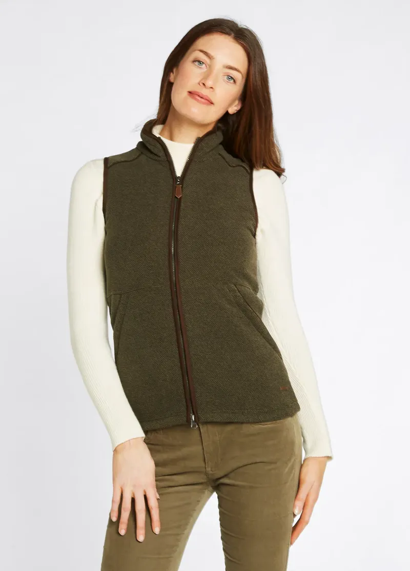 Dubarry Carbury Fleece Gilet in Olive-3