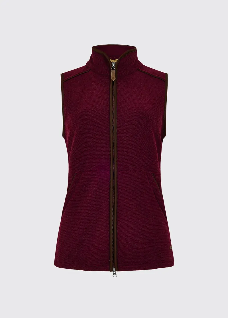 Dubarry Carbury  Fleece Gilet Oxblood-1