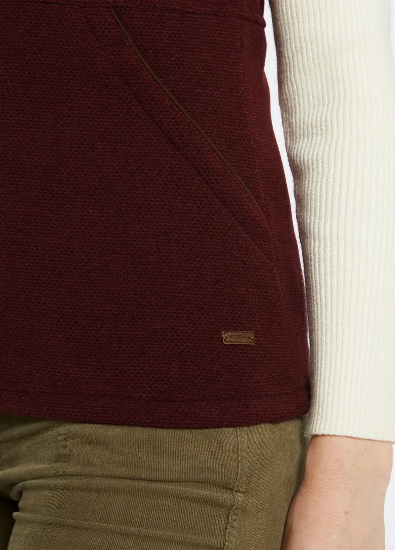 Dubarry Carbury Fleece Gilet in Oxblood-5