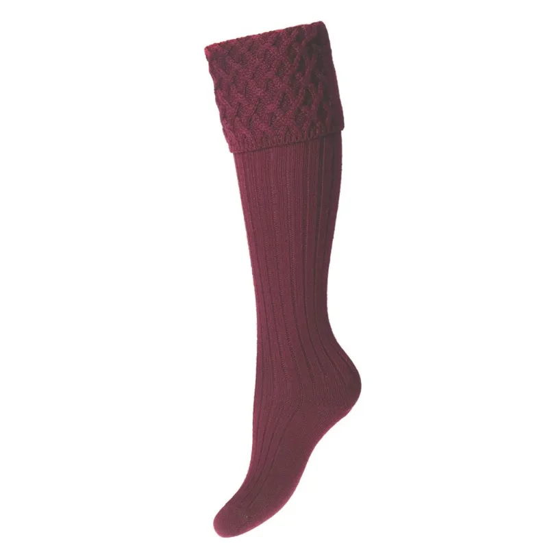 House of Cheviot Lady Rannoch Socks Burgundy