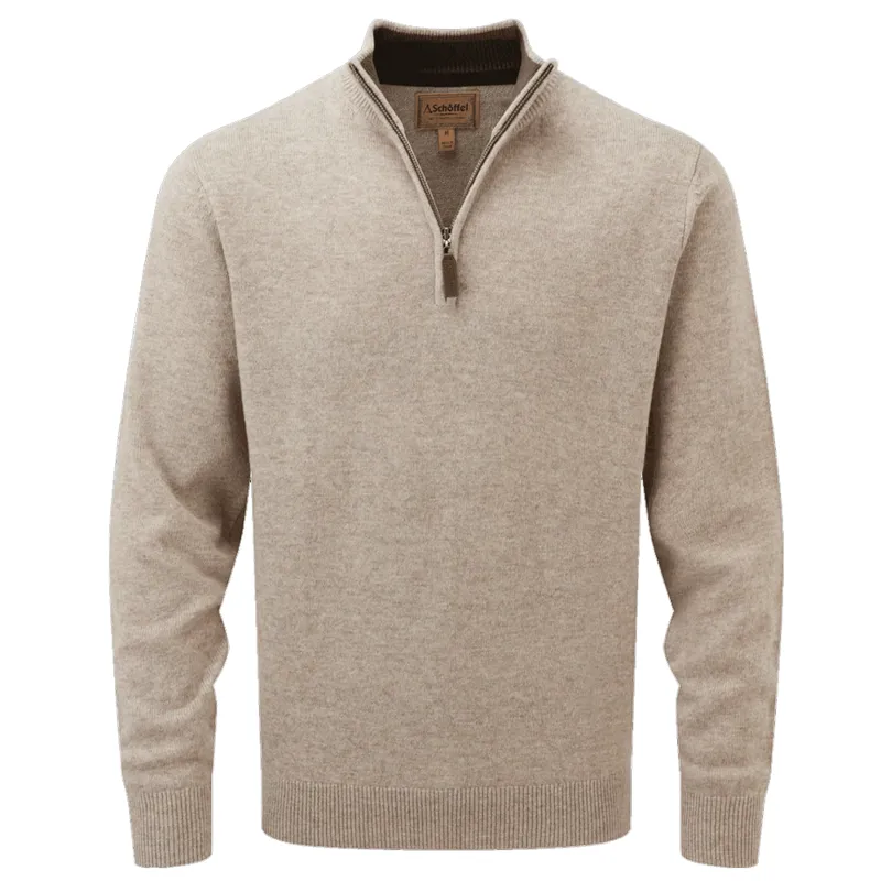 Schoffel Lambswool Quarter Zip Jumper Oat