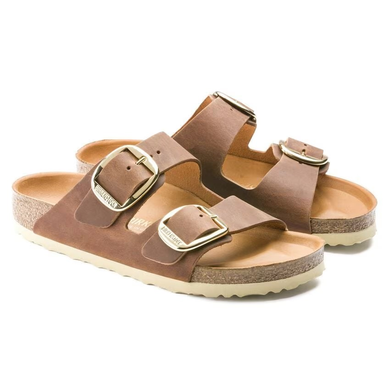 Birkenstock Ladies Arizona Big Buckle Natural Oiled Leather Cognac-2