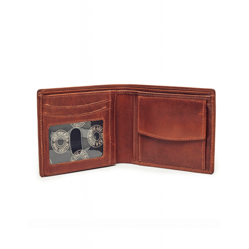 Hicks and Hides Leather Wallet 12 Bore Cognac-1