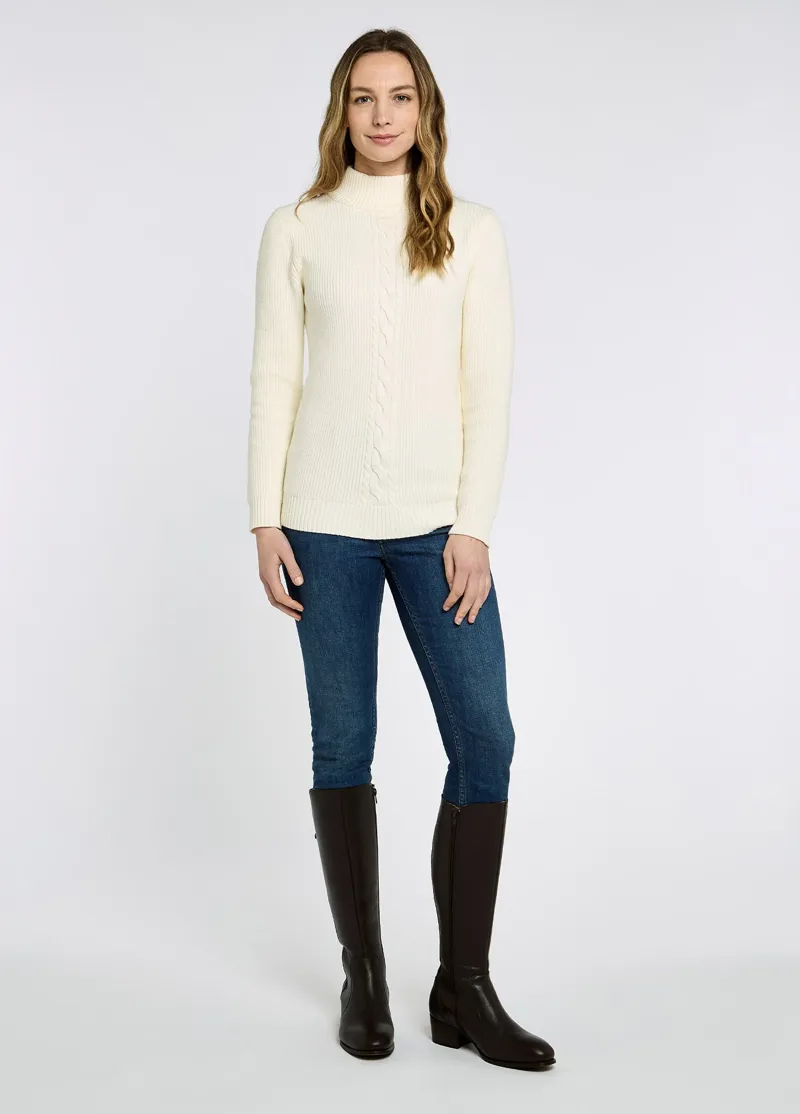 Dubarry Lennon Mock Neck Sweater Chalk-3