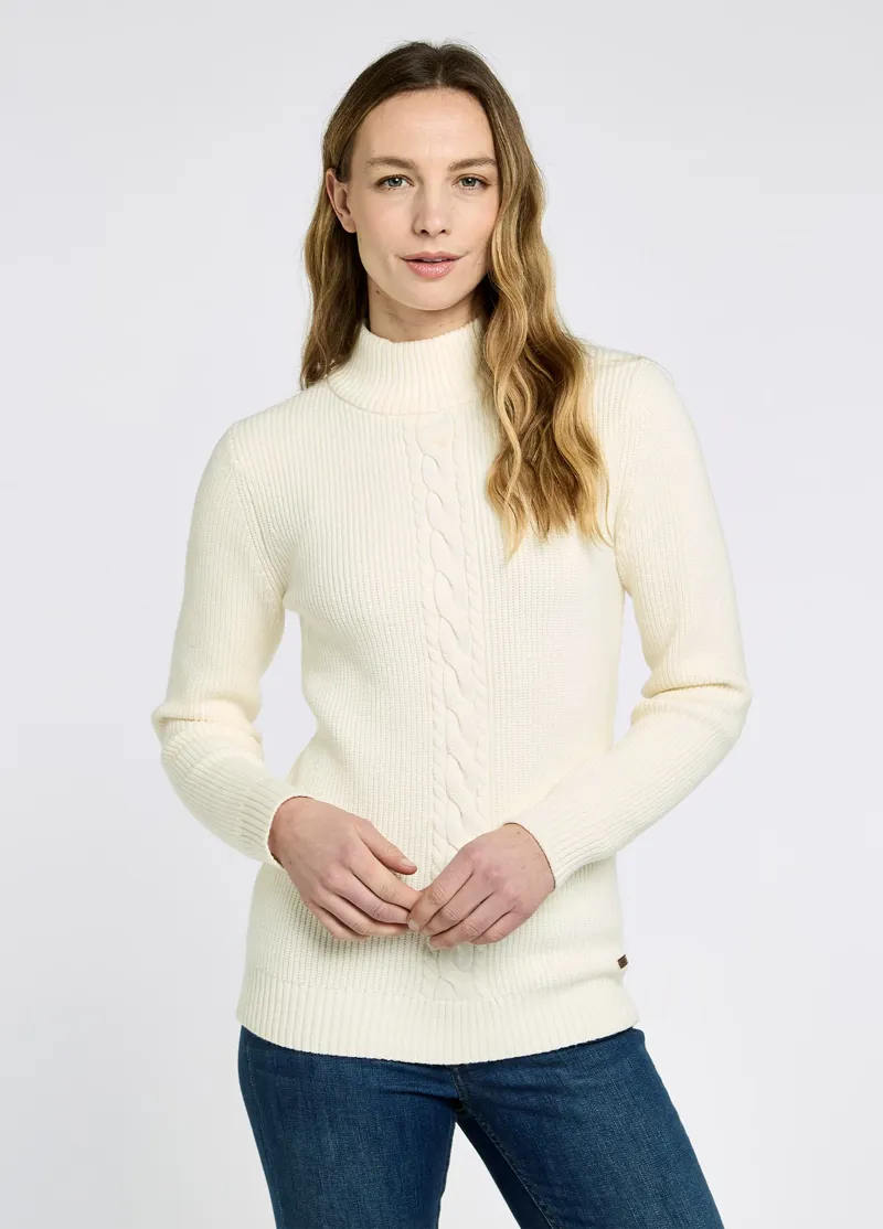 Dubarry Lennon Mock Neck Sweater Chalk-2