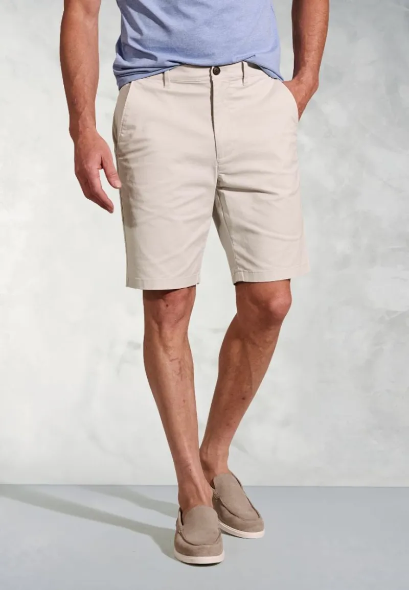 Brook Taverner Leo Stone Stretch Cotton Chino Shorts