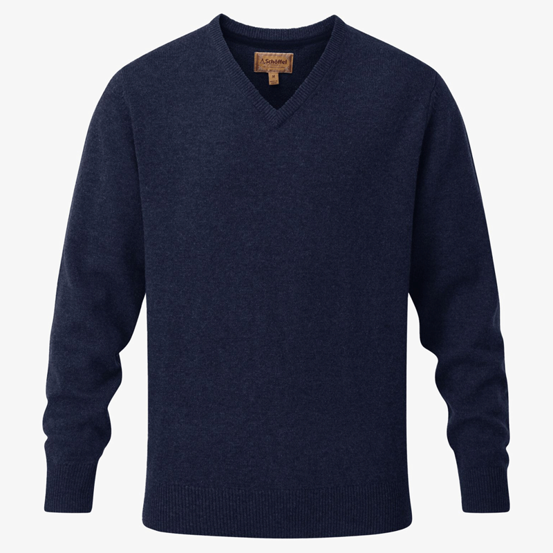 Schoffel Lewis Lambswool Quarter Zip Jumper Navy-5