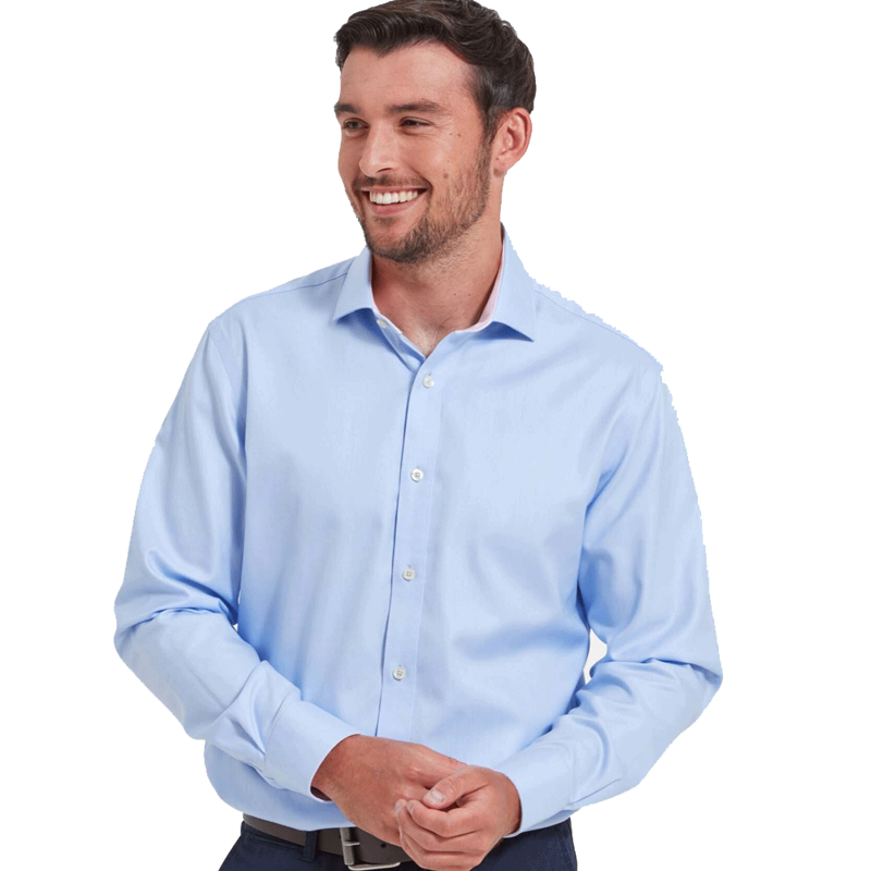 Schoffel Greenwich Tailored Shirt Light Blue Diagonal Stripe-1