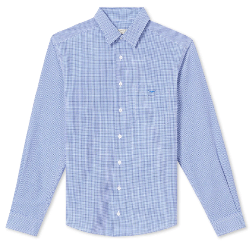 RM Williams Coalcliff Shirt Neat Blue Check-1