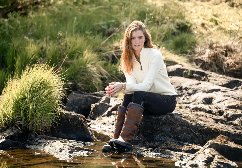 Dubarry Markham Quarter Zip Sweater Chalk-4