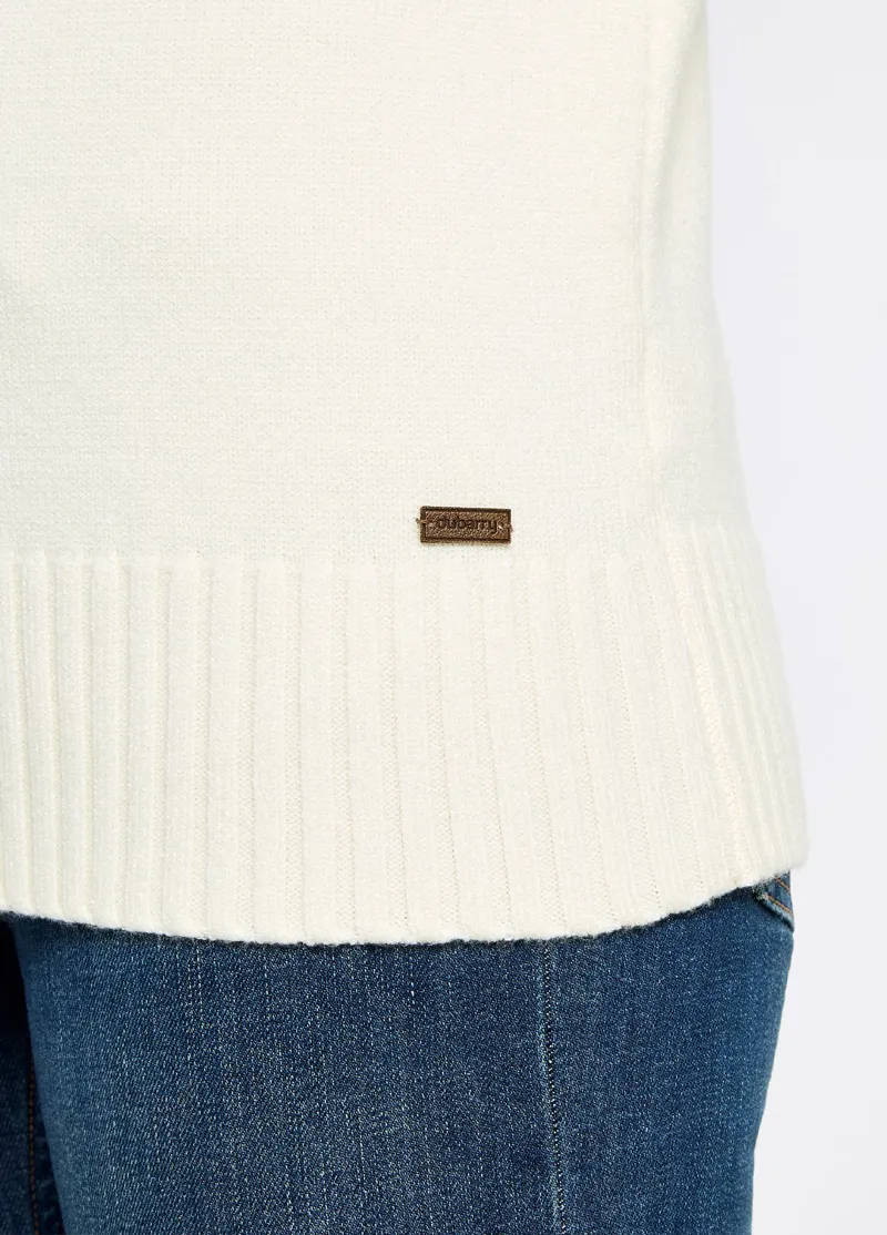 Dubarry Markham Quarter Zip Sweater Chalk-1