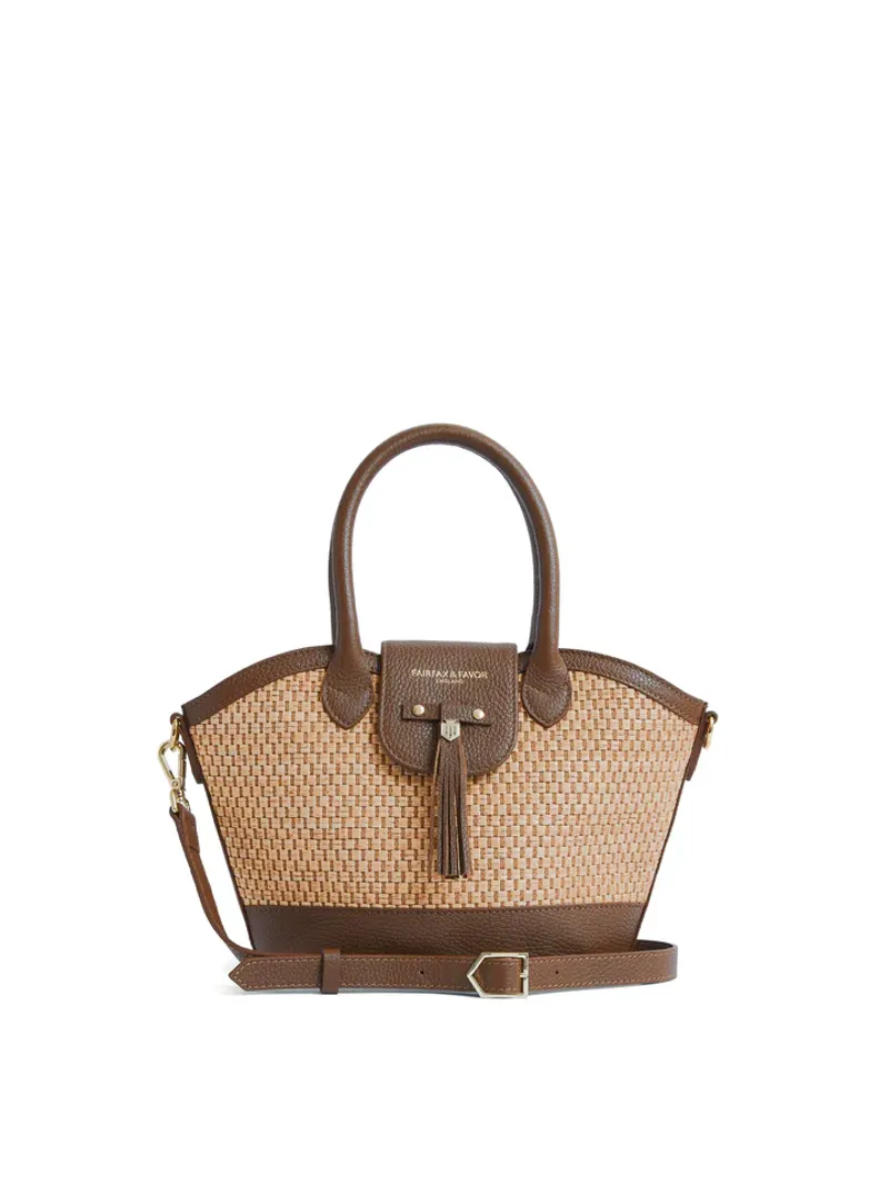 Fairfax and Favor Mini Windsor Basket Bag Tan Leather