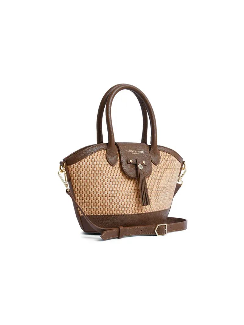 Fairfax and Favor Mini Windsor Basket Bag Tan Leather-3