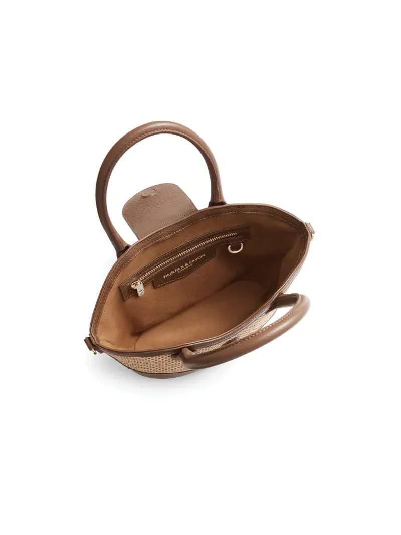 Fairfax and Favor Mini Windsor Basket Bag Tan Leather-4