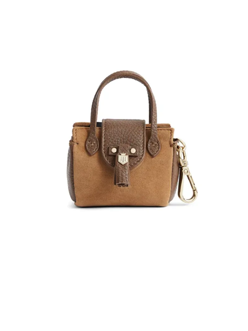 Fairfax and Favor Mini Windsor Shopping Tote Tan Suede-1