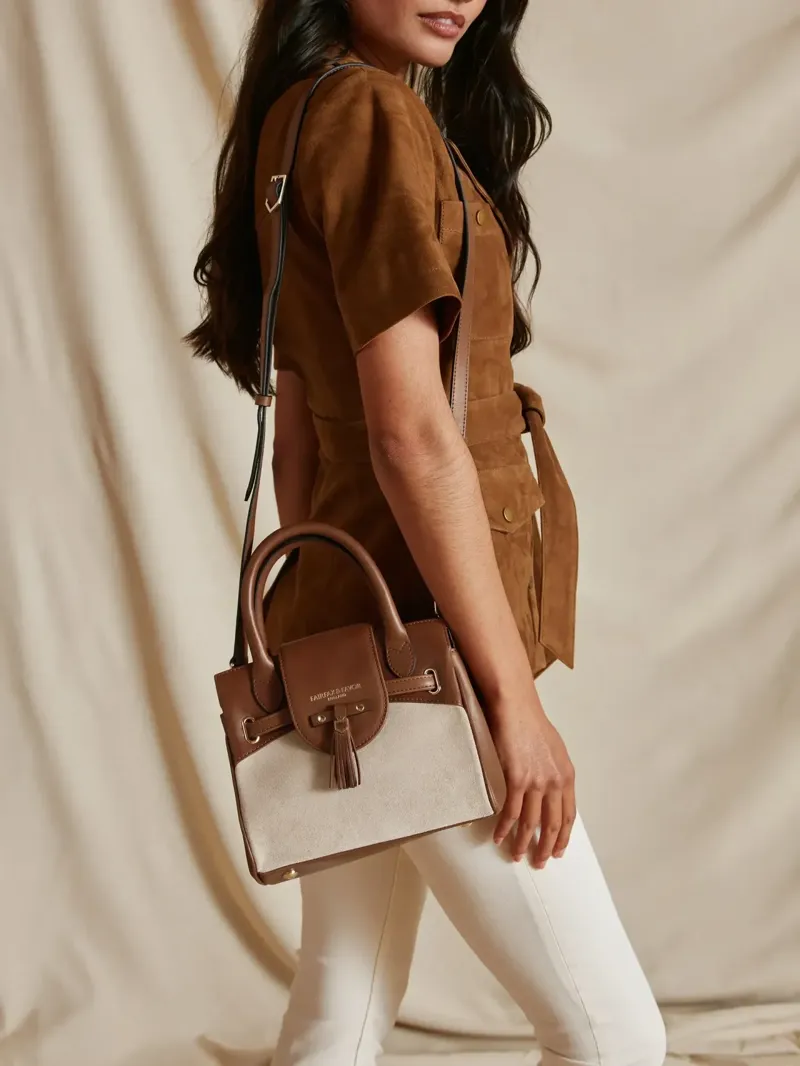 Fairfax and Favor Mini Windsor Handbag in Tan/Stone Leather-5