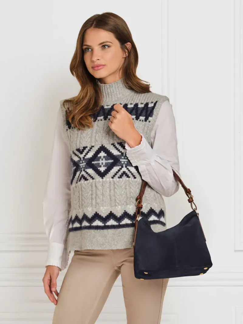 Fairfax and Favor Mini Tetbury Handbag Navy Suede-5