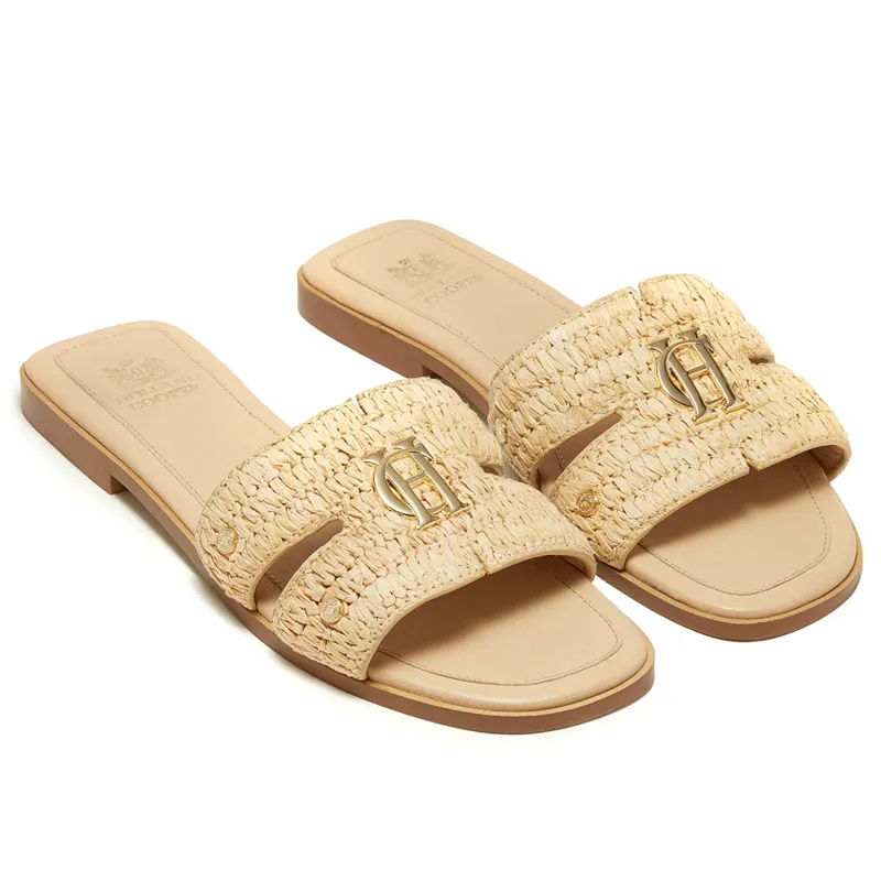 Holland Cooper Monogram Slide Natural Straw