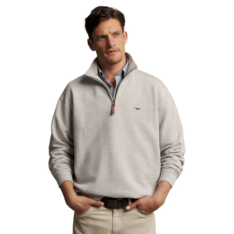 RM Williams Mulyungarie 1/4 Zip Sweatshirt in Grey Marle