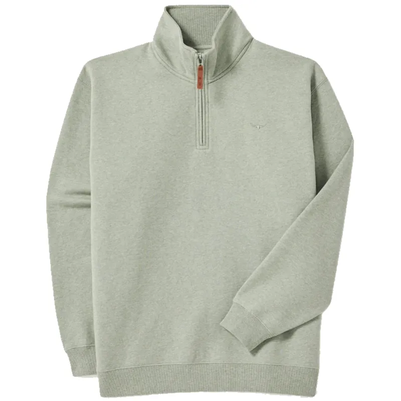 RM Williams Mulyungarie Quarter Zip Sweatshirt Green Marle