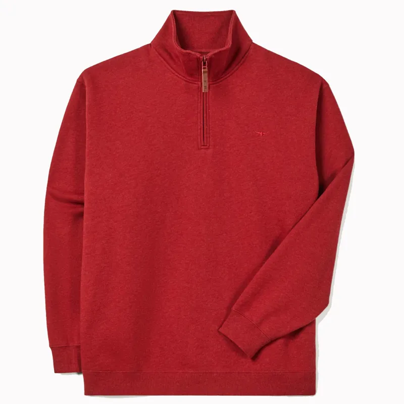 RM Williams Mulyungarie Quarter Zip Sweatshirt Red Marle