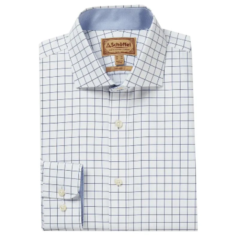 Schoffel Greenwich Tailored Shirt Navy Check