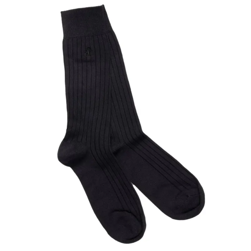 Swole Panda Socks Men's Navy Ribbed