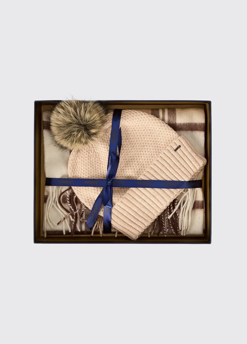 Newbawn Hat And Scarf Gift Set Oat-1