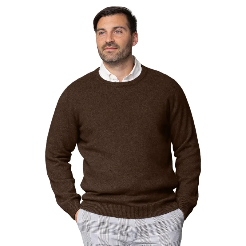 Noble Wilde Mens Cambridge Crew Jumper in Kauri
