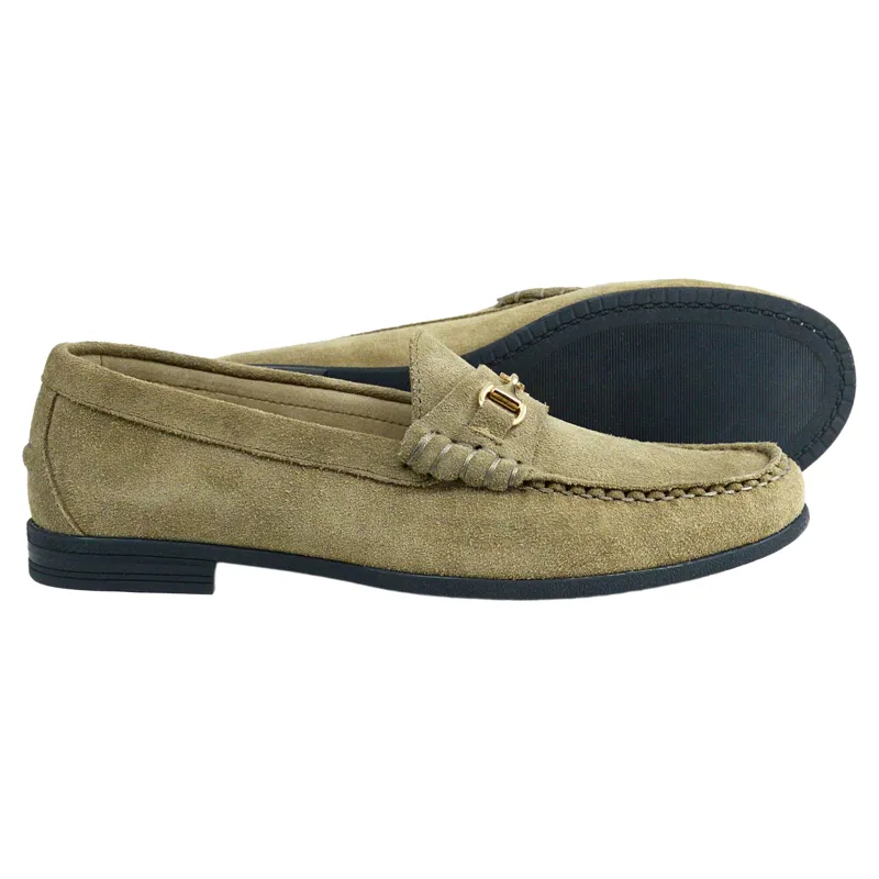 Orca Bay Zurich Ladies Suede Buckle Loafer in Taupe