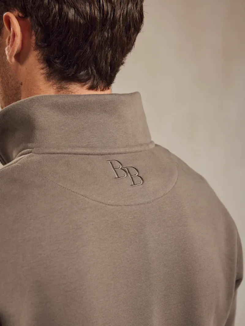 Beaumont and Bear Kingswear Unisex Quarter Zip Sweatshirt Otter-4