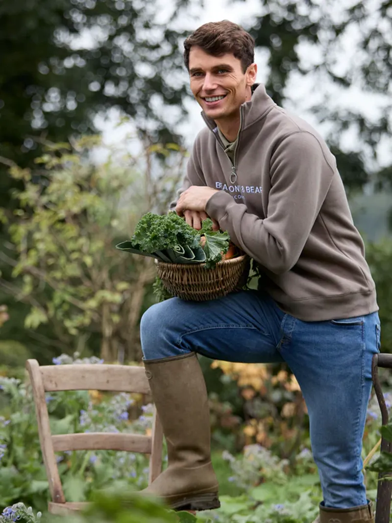 Beaumont and Bear Kingswear Unisex Quarter Zip Sweatshirt Otter-2