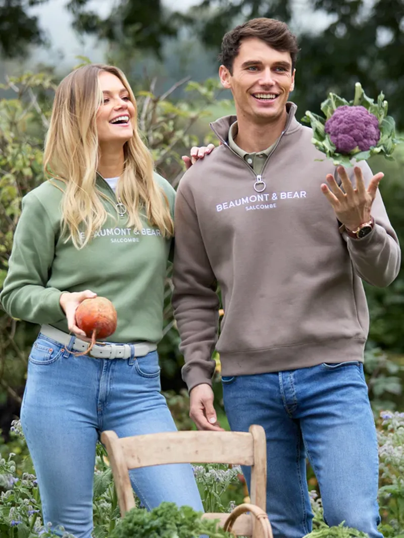 Beaumont and Bear Kingswear Unisex Quarter Zip Sweatshirt Otter-3