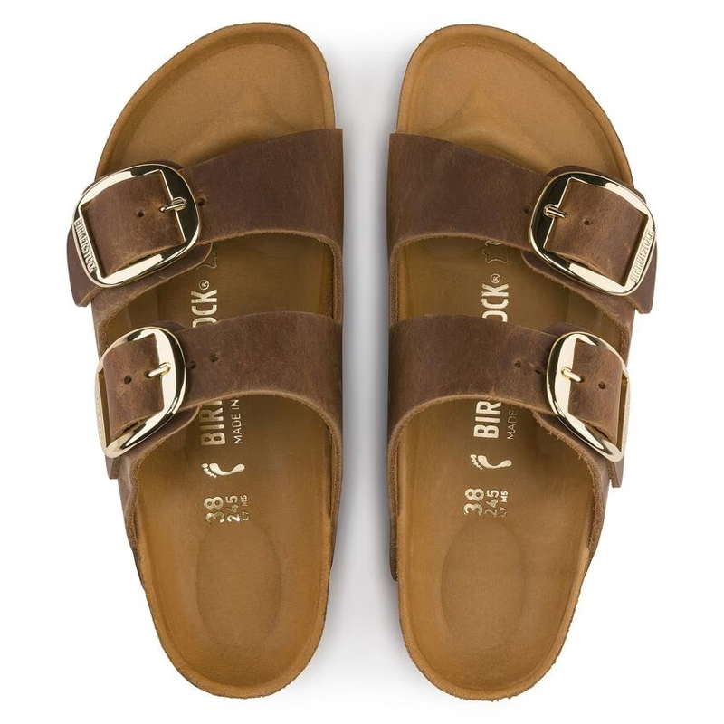 Birkenstock Ladies Arizona Big Buckle Natural Oiled Leather Cognac-4