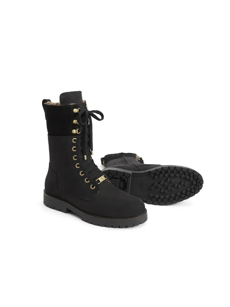 Fairfax and Favor Stockist Exclusive Shearling Lined Anglesey Black Nubuck-2