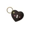 Pampeano Vida Heart Keyring Brown Leather in Dusty Pink/Navy/Cream