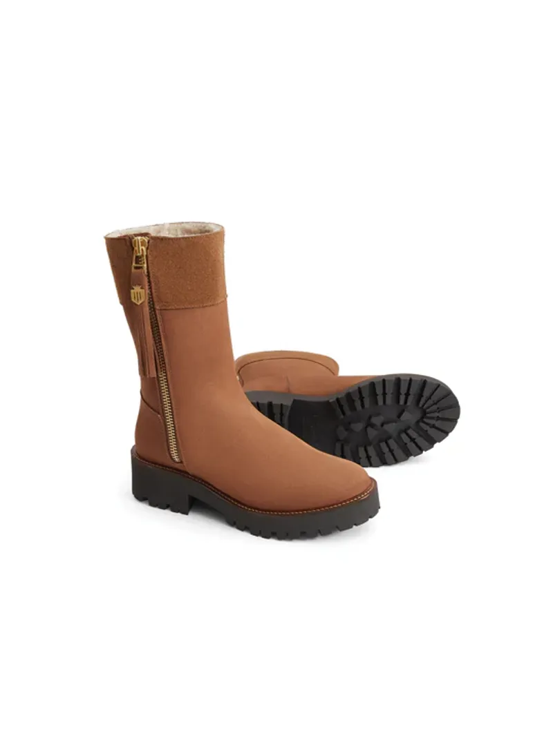 Fairfax and Favor Shearling Lined Paris Cognac Nubuck-3