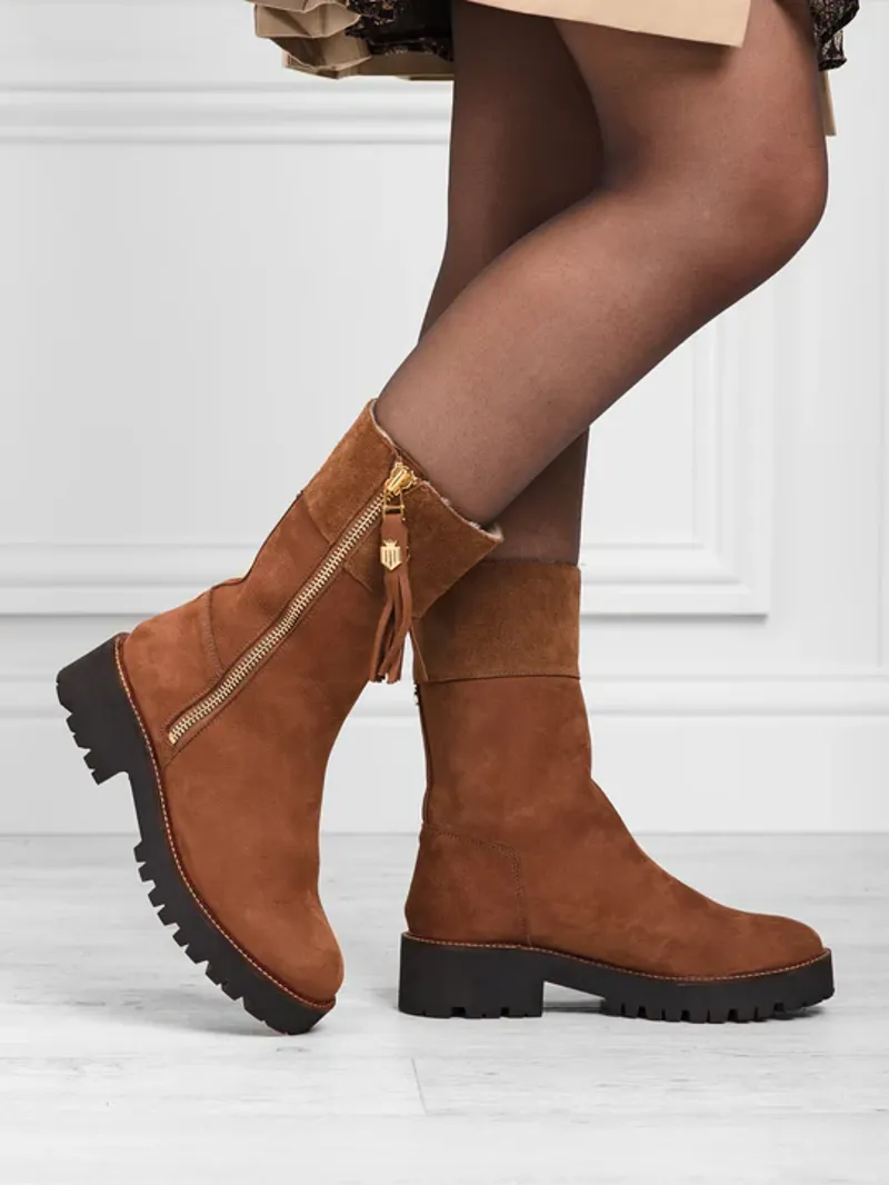 Fairfax and Favor Shearling Lined Paris Cognac Nubuck-6
