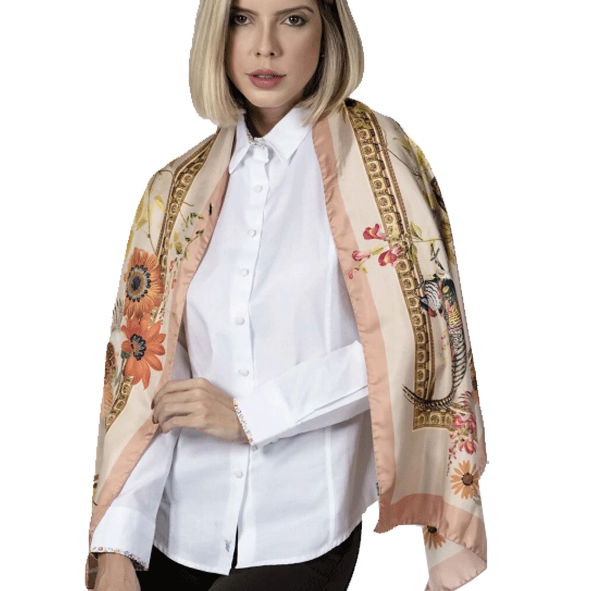 Hartwell Sabrina silk scarf Peach - Main Image