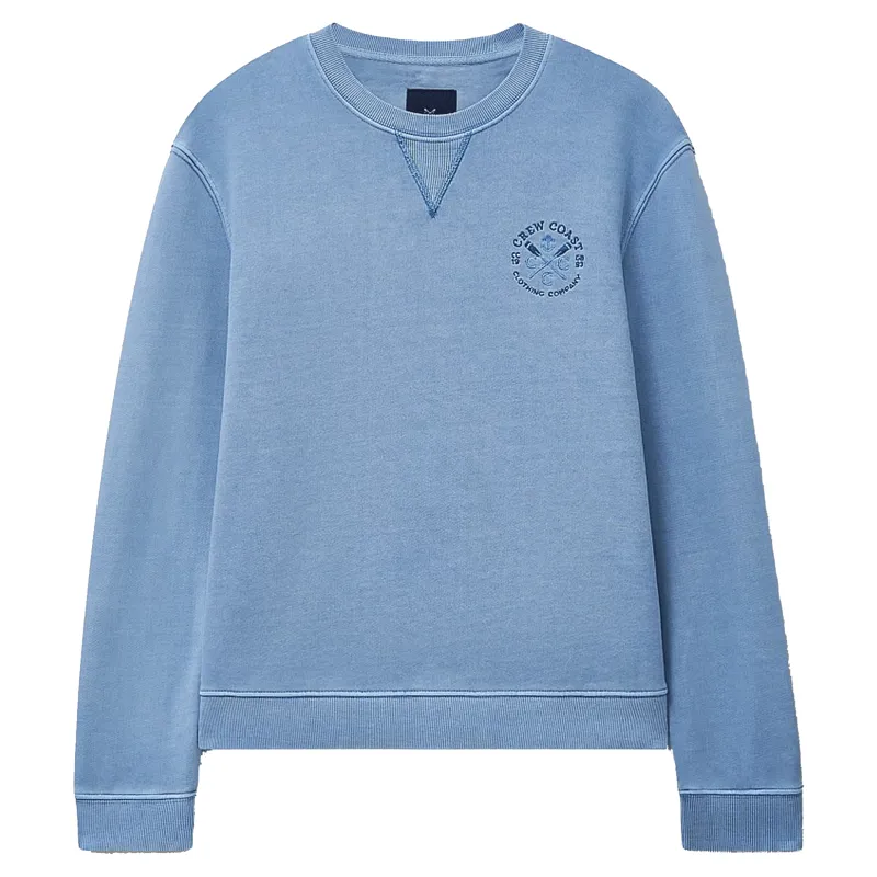 Crew Pigment Dyed Crew Neck Sweatshirt Blue
