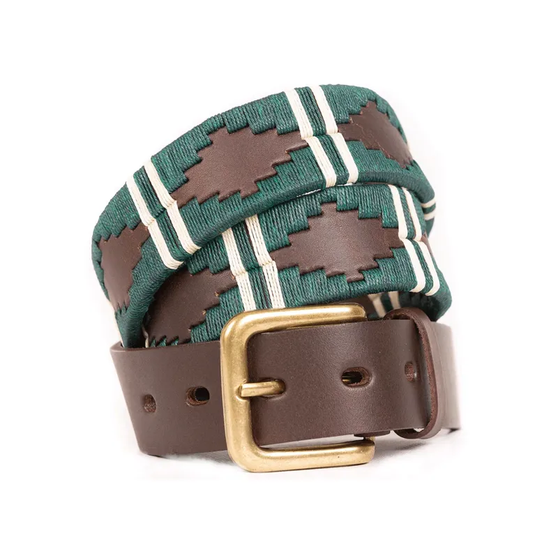 Pioneros Polo Belt Green/ White Stripe