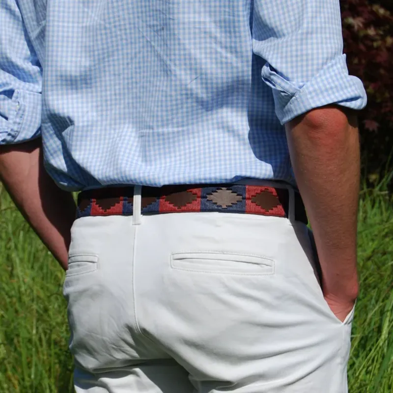 Pioneros Polo Belt Burgundy/ Navy-1