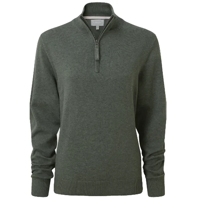 Schoffel Polperro Pima Quarter Zip Jumper Country Green